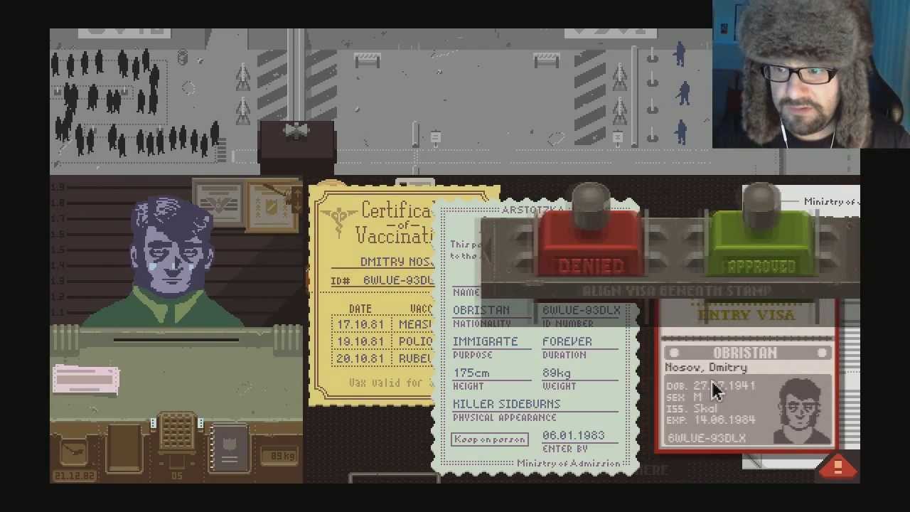 Chincheto - El Funcionario Ruso Ep.13 - PAPERS PLEASE!!! El abuelo es Dios xD