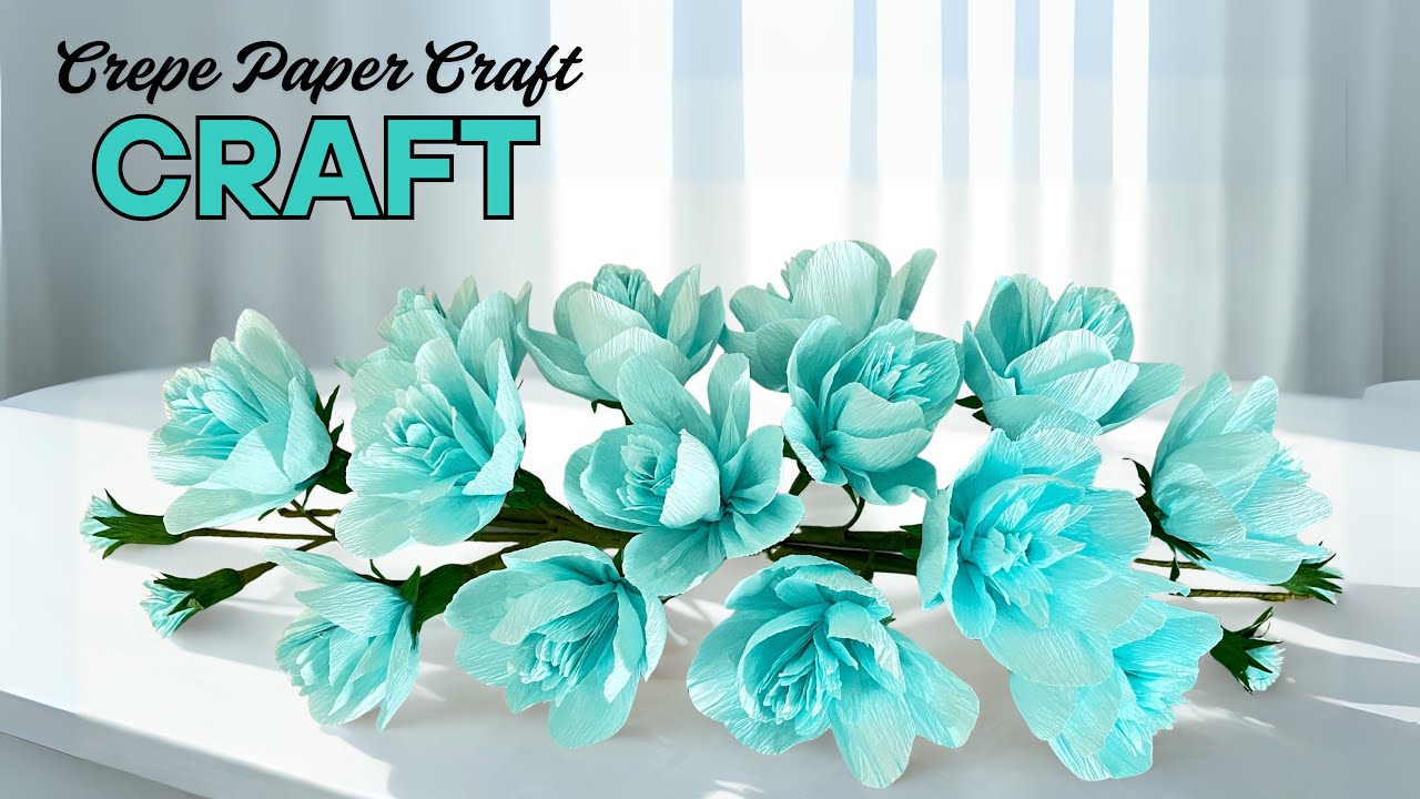 How to make easy flowers with Crepe Paper | Home Decoration | Step-by-step detailed tutorial