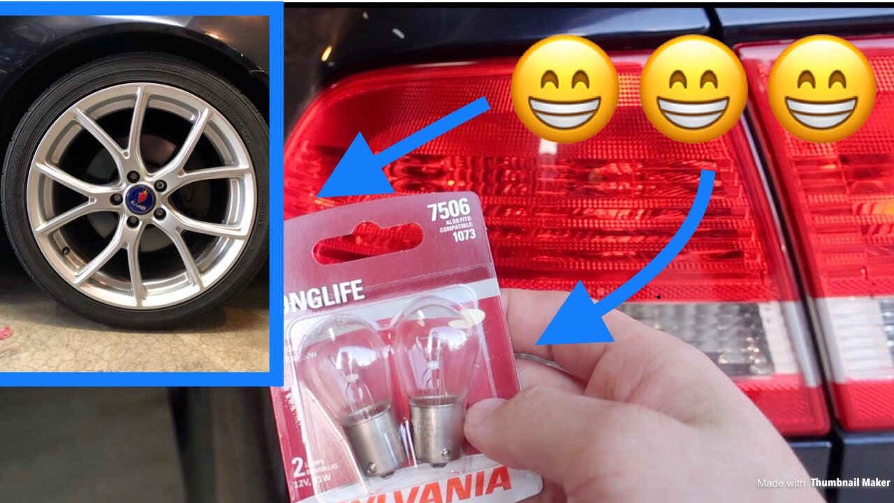 Saab 9-3 Brake Light Bulb Replacement + New Center Caps!