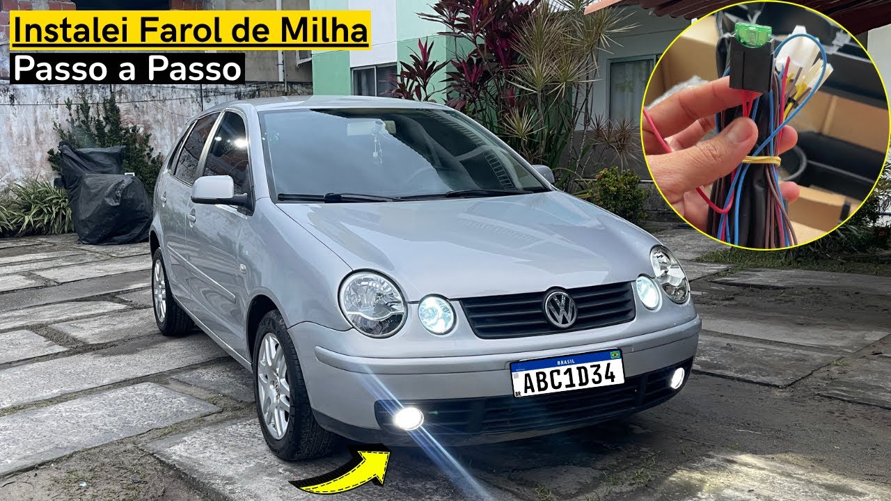 Instalação FAROL de MILHA no POLO 1.6 - Passo a Passo | Simples NÃO Tem Como Errar [FICOU TOP]