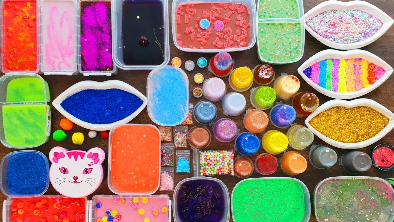 Glitter Slime Smoothie - Mixing Old Slimes and More