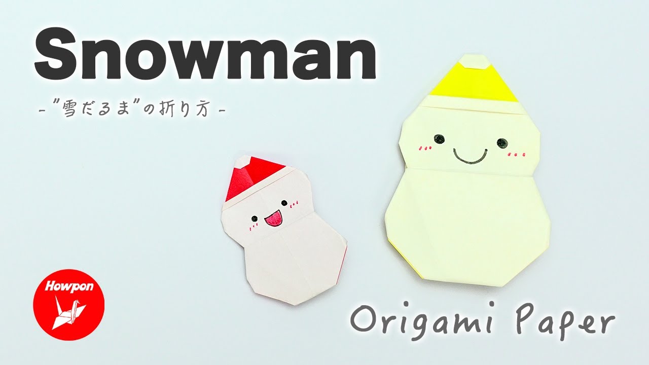How to make an 'Origami Snowman' as a Christmas Decoration. Easy and simple step by step tutorial.