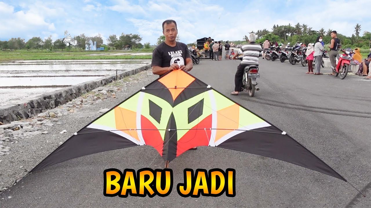 PRODUK TERBARU LAYANGAN STUNT KITE BUATAN MAS RISKI PANJANG 3.3 METER