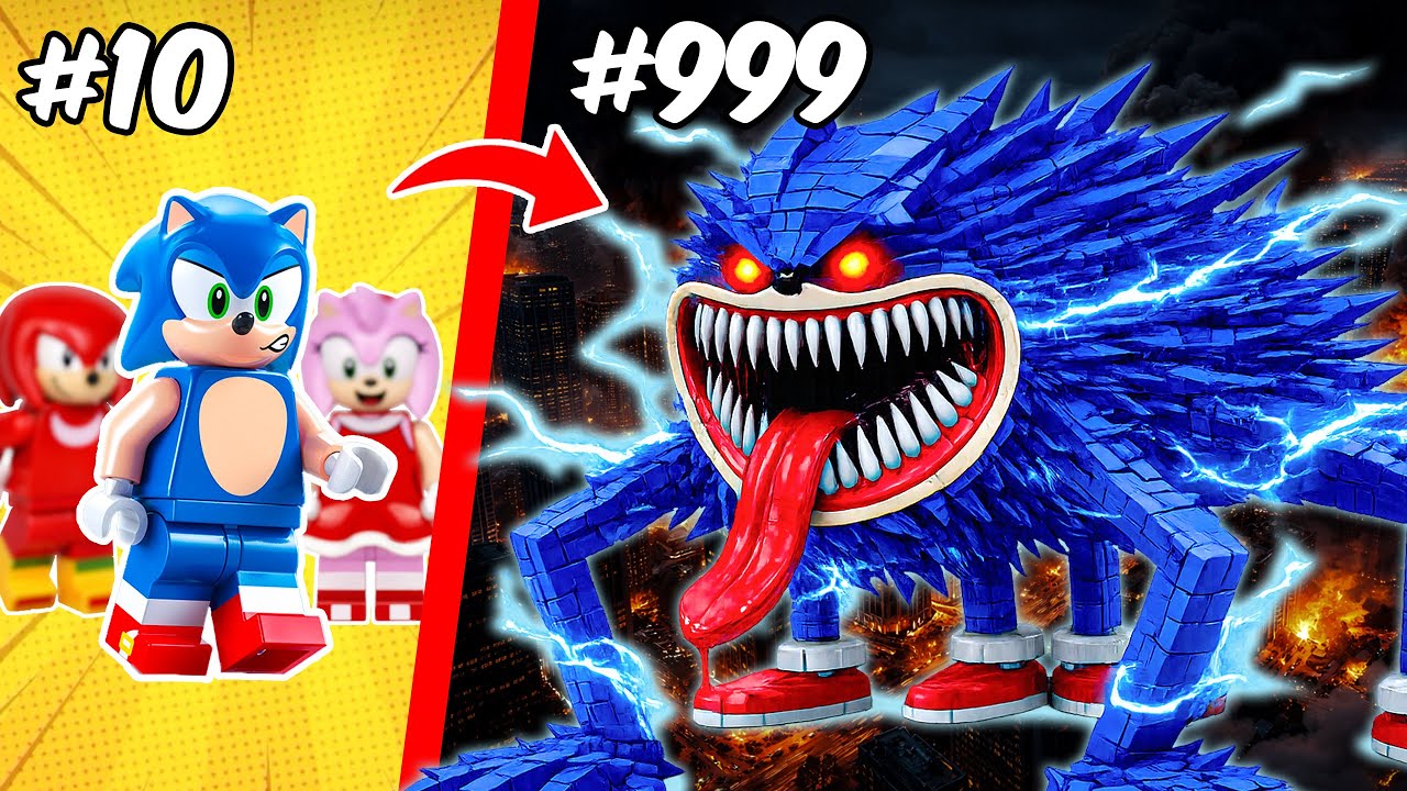 Construí un creativo SHIN SONIC novato vs profesional vs hacker | Brick Trick Español