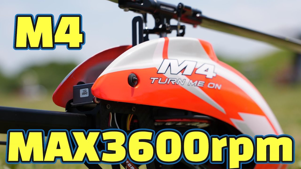 ラジコンヘリ　OMPHOBBY M4を全開にして飛ばしてみた　怒涛の3600rpm！