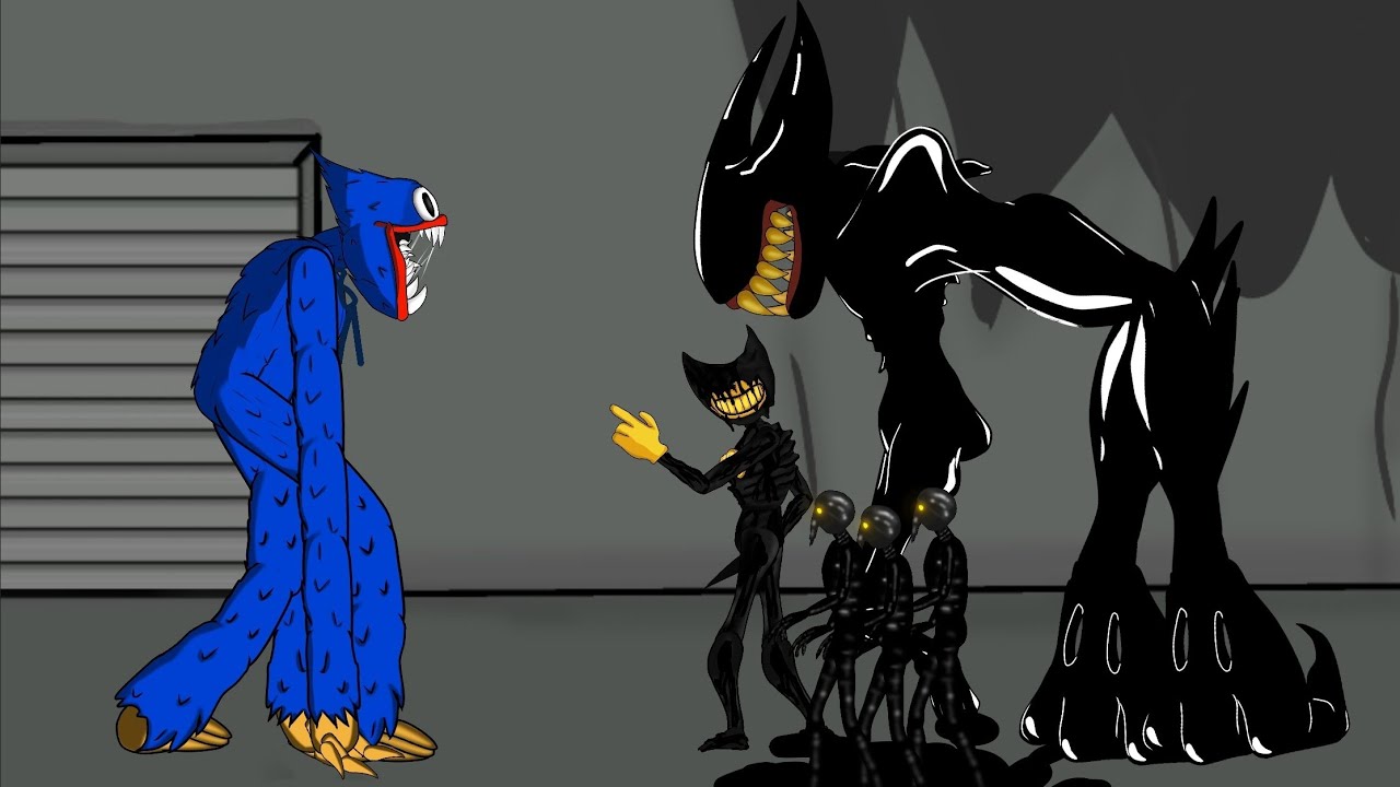 Bendy vs Huggy Wuggy Animation. Drawing Cartoon 2.