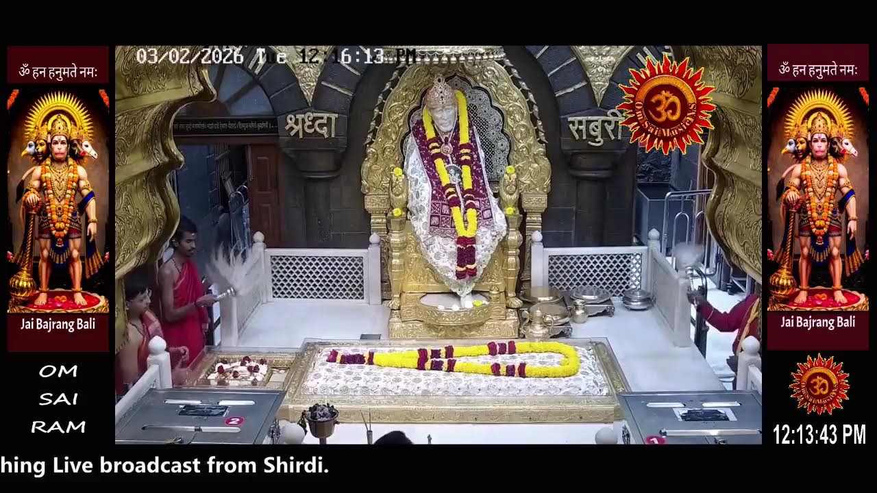Sai Baba Darshan Live Today || 03 FEB 2026 || TUESDAY || MORNING