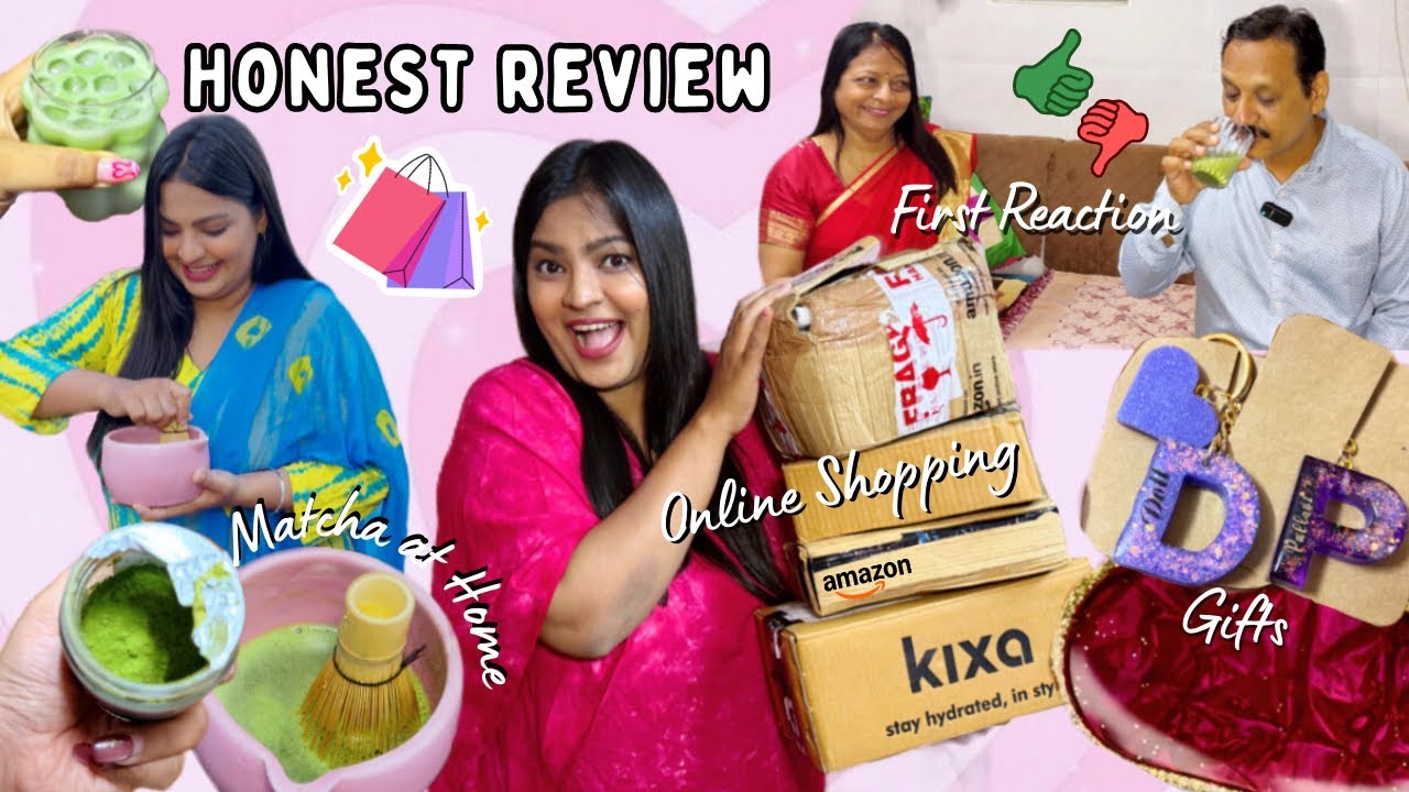Parents trying Matcha First time 😜Online Shopping Product Review 🛍️ Doll’s Vlog