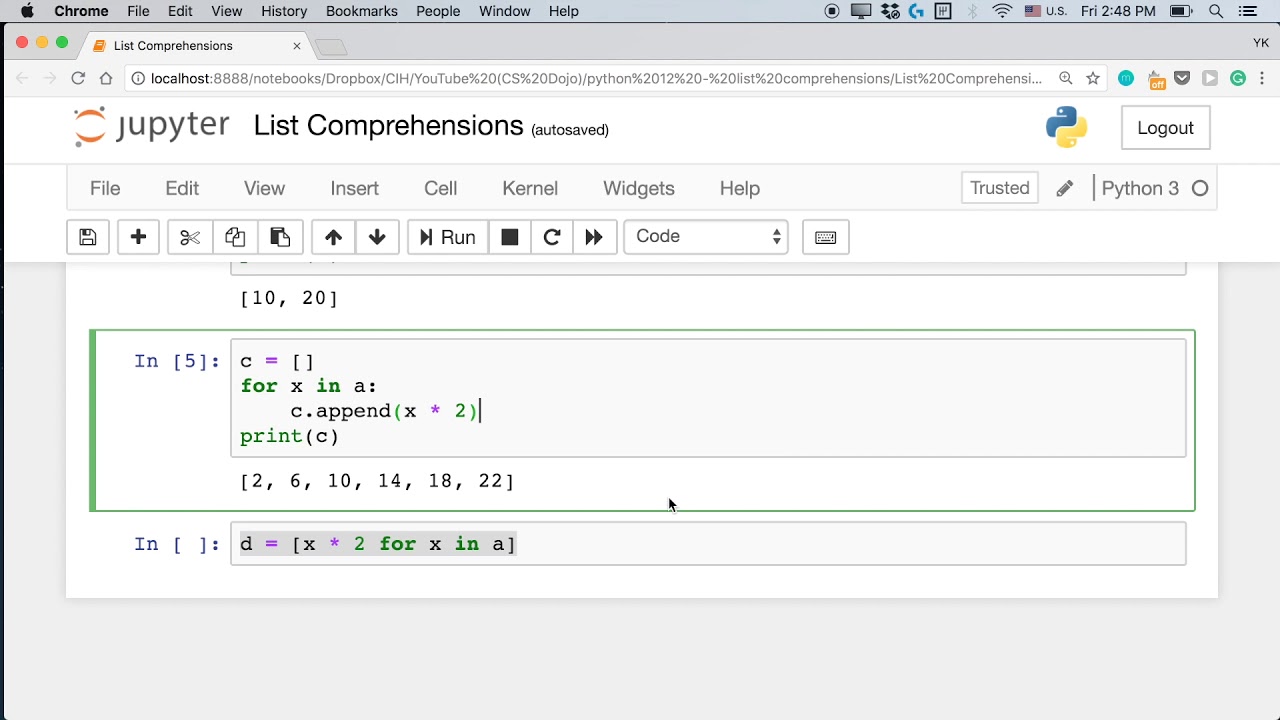List Comprehension Basics with Python (Python Tutorial #12)