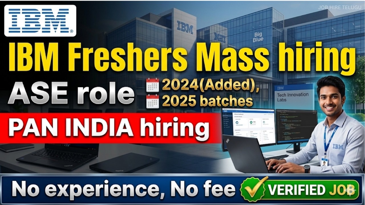 IBM freshers mass hiring| ASE role| 2024,2025 batches|PAN India Hiring| latest fresher jobs #yt