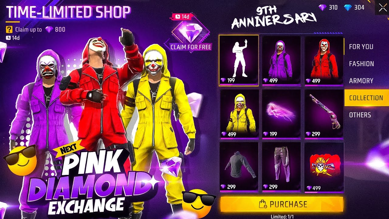 Pink Diamond Store Return-😱🔥| Criminal  Bundle Return Free Fire | 9th Anniversary Event Free Fire