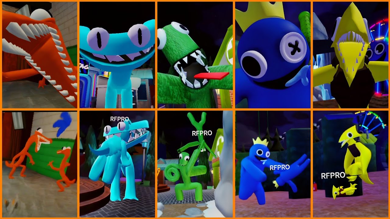 Rainbow Friends: EVERY 3rd PERSON JUMPSCARE! (Orange, Blue, Green, Yellow & Cyan)