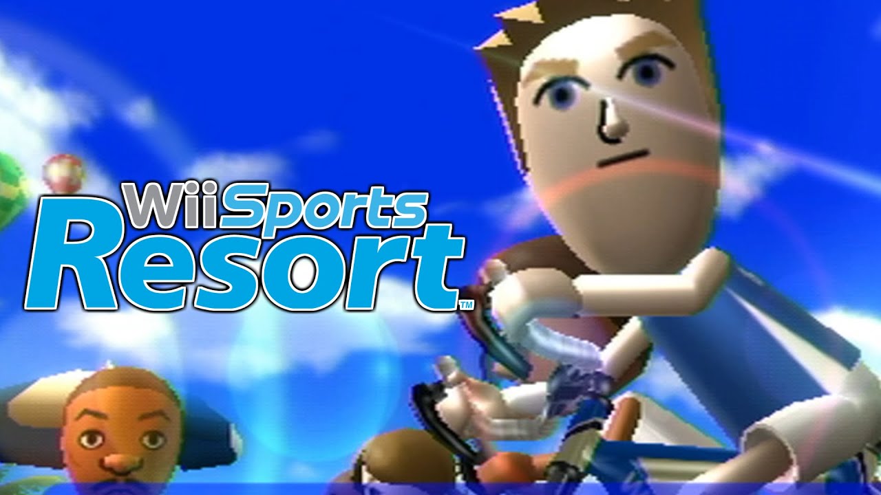 【Wii Sports Resort】剣術Mii、自転車で爆走する