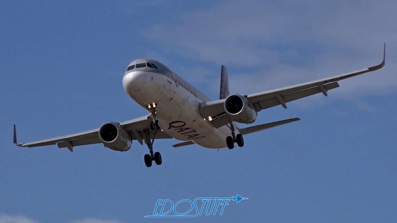 CROSSWIND LANDING! - Qatar Airways Airbus A320 - Malta International MLA/LMML