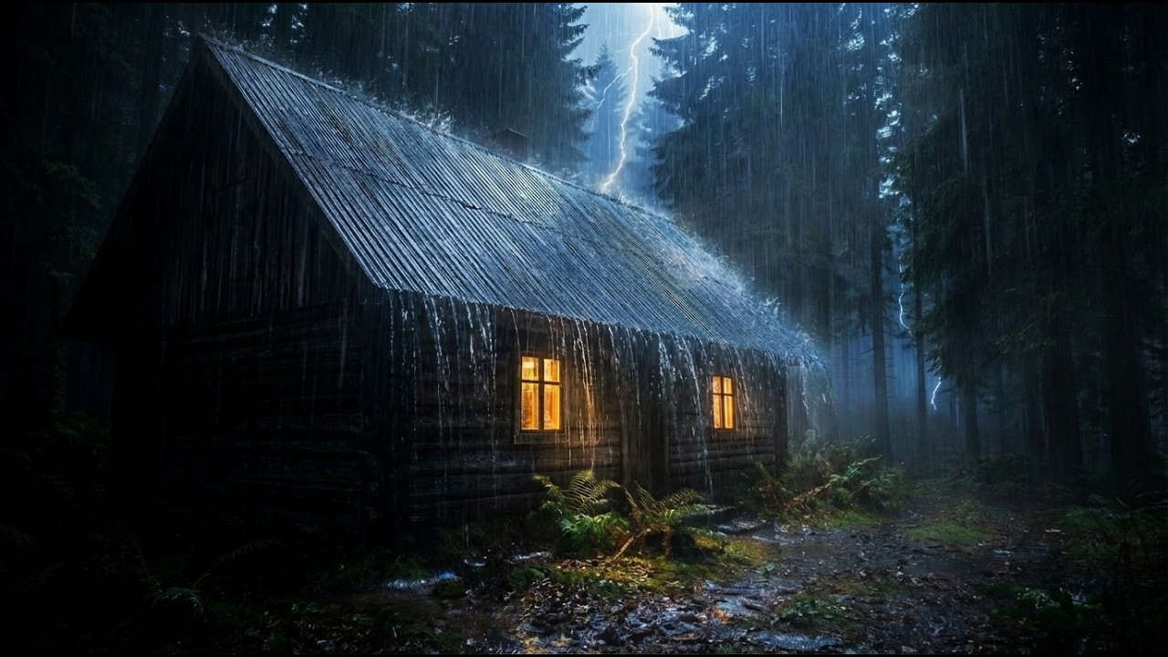 Optimize Sleep Quality with Pouring Rain & Thunder Roaring on a Country Roof #rainsounds