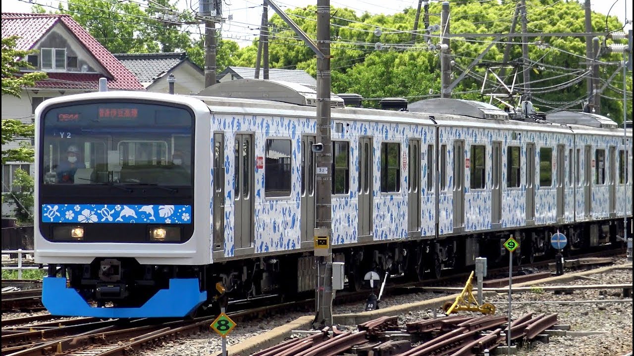 【4K】【新型】伊豆急行3000系「アロハ電車」、8000系、2100系「キンメ電車」、JR東日本E261系、E257系2000番台到着・発車シーン集 伊豆高原駅にて 2022.5