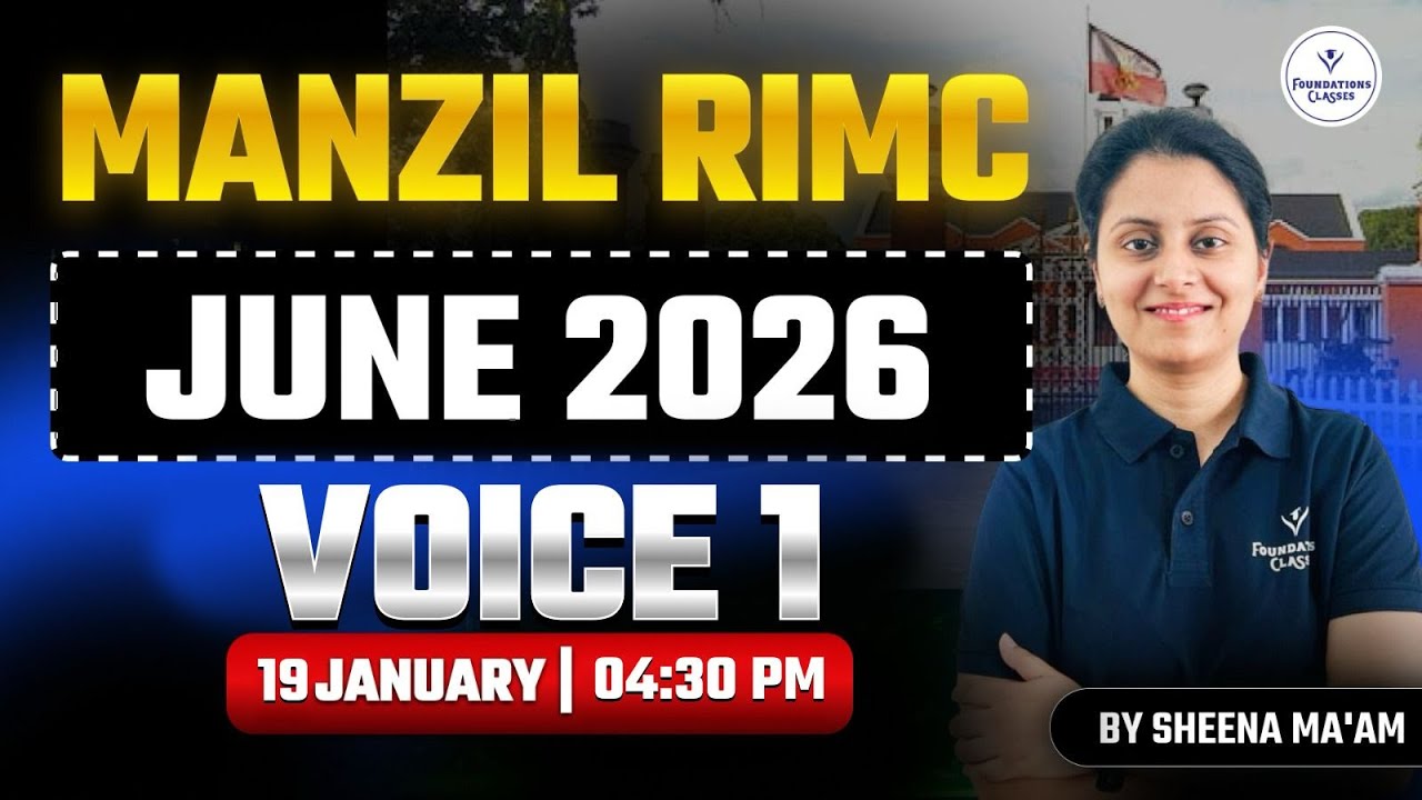 Manzil Batch RIMC Exam Online Classes | June 2026 | Voice – Part 1 | English Class By Sheena Ma’am
