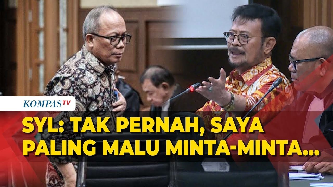 Bantah Keterangan Saksi Mahkota Kasdi di Persidangan, SYL: Tak Pernah, Saya Paling Malu Minta-Minta