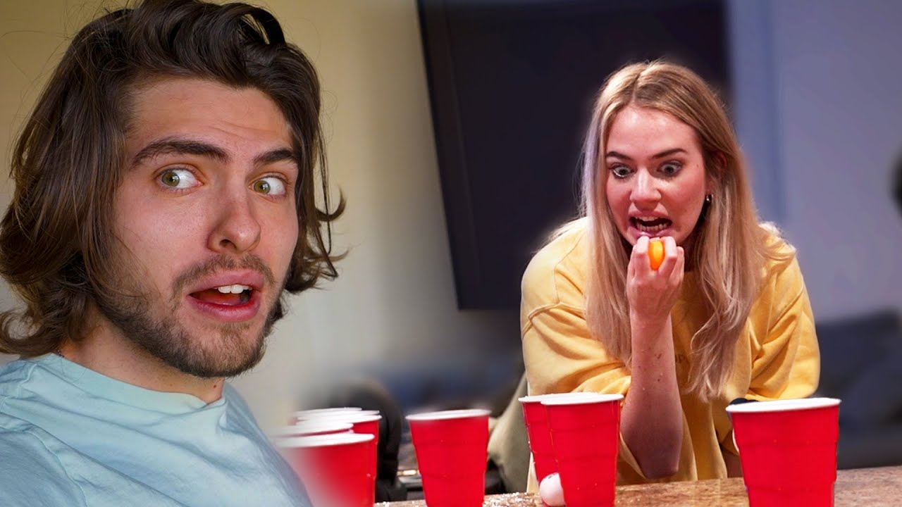 little sister DOMINATES in college drinking game...