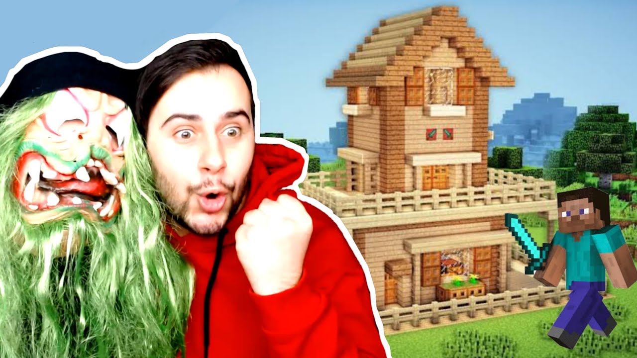 YEŞİL KAFA MİNECRAFT OYNADI İLK EVİ YAPTIK 😂