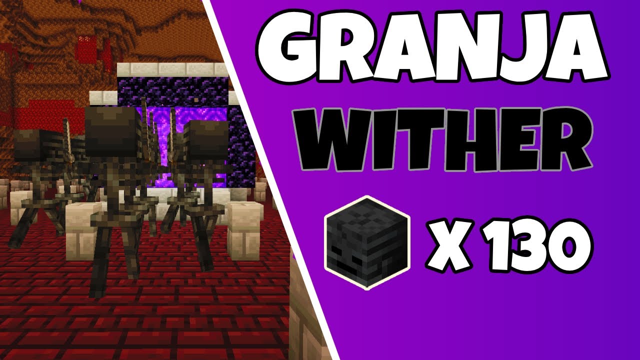 GRANJA de ESQUELETOS WITHER (130 Cabezas P/H) Fácil Para MINECRAFT JAVA 1.21