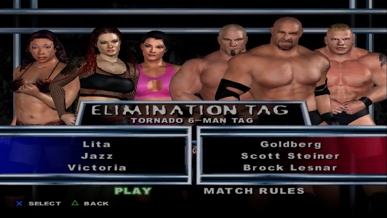 WWE SmackDown! HCTP - Lita,Jazz,Victoria VS Goldberg,ScottSteiner,BrockLesnar (ELIMINATION TAG)