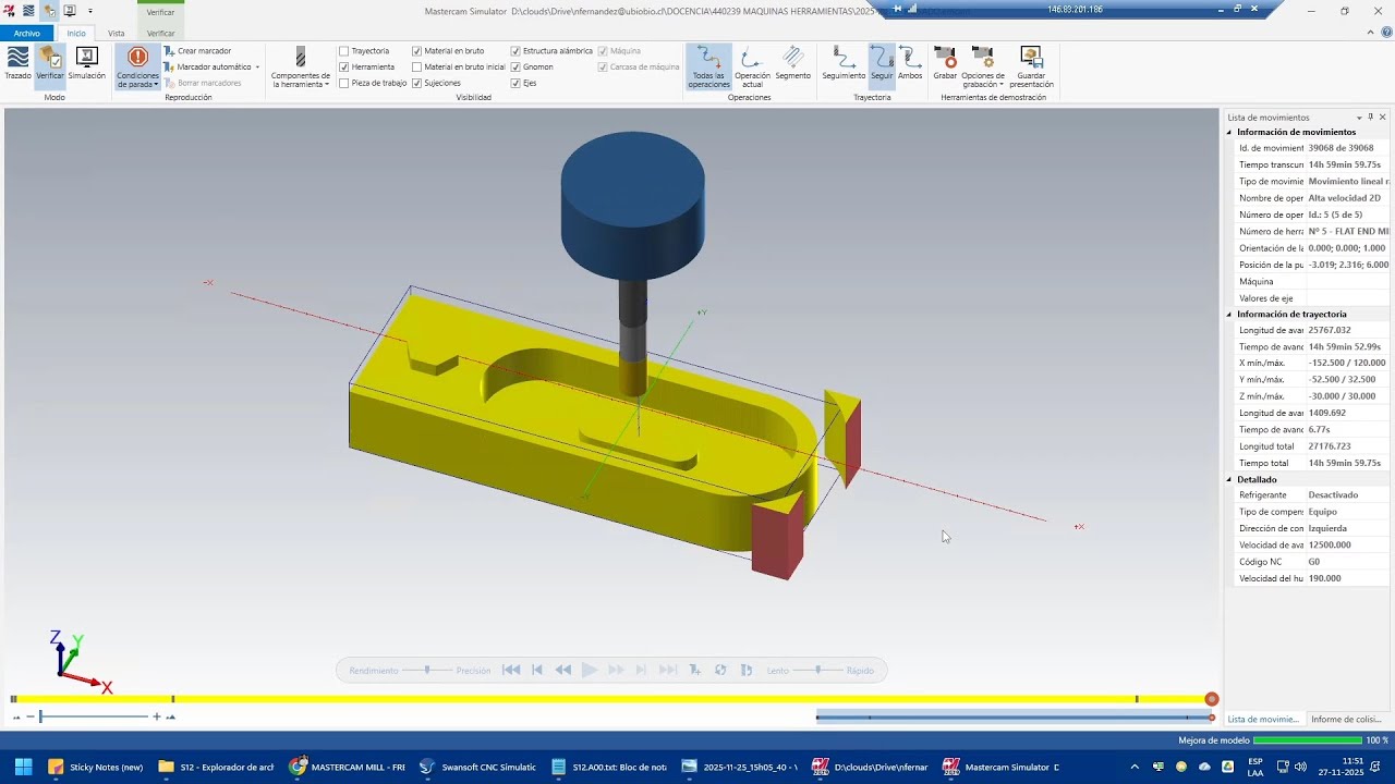 Mastercam 2019: Fresado 3D de Islas y Cavidades (2025-2)
