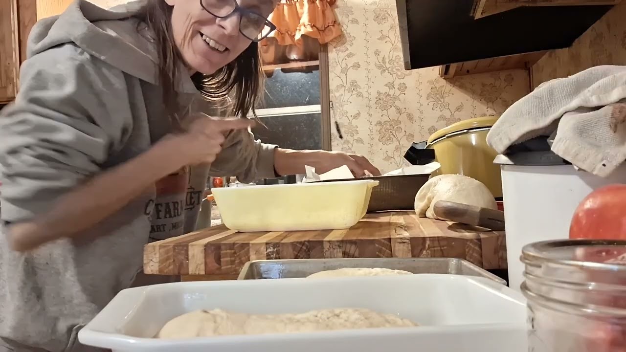 Turning My 2 Bowls of Dough Into 4  Loaves of Bread! 