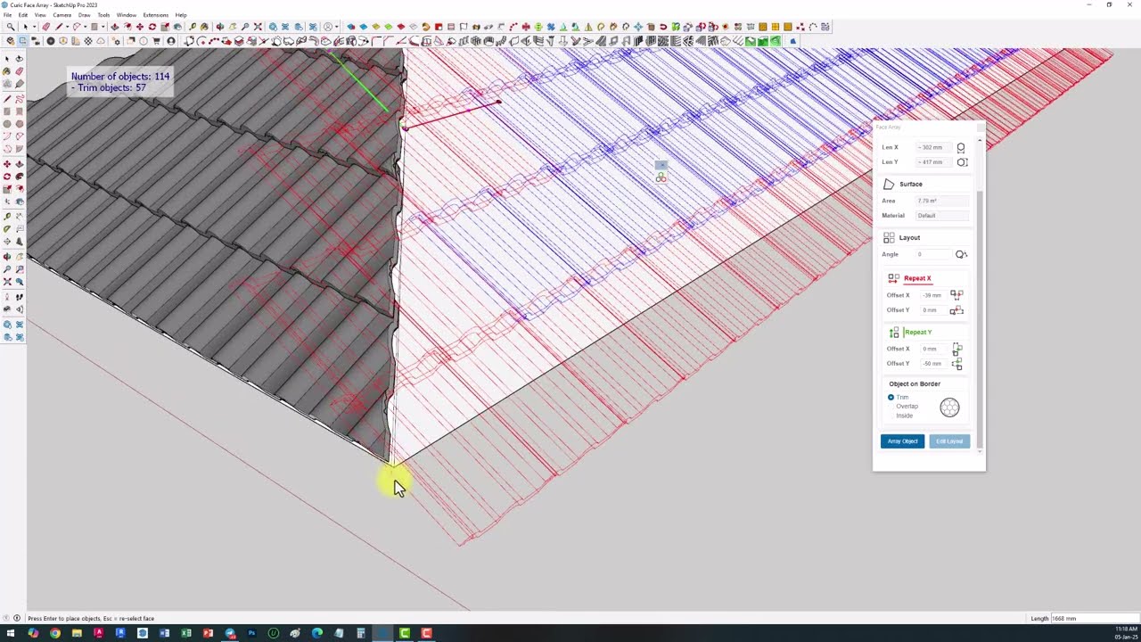 Curic Face Array _ SkectchUp Extension_PlugIn