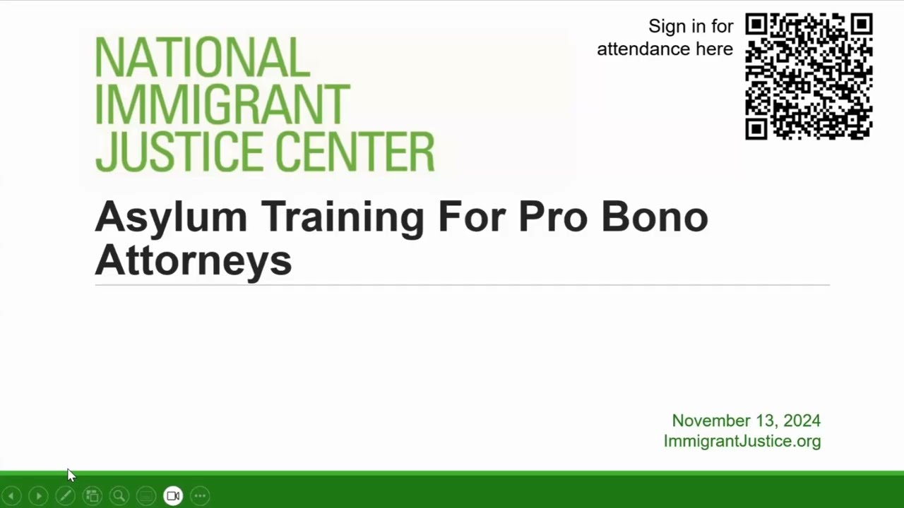 Training for Attorneys: Asylum Training for Pro Bono Attorneys, Fall 2024