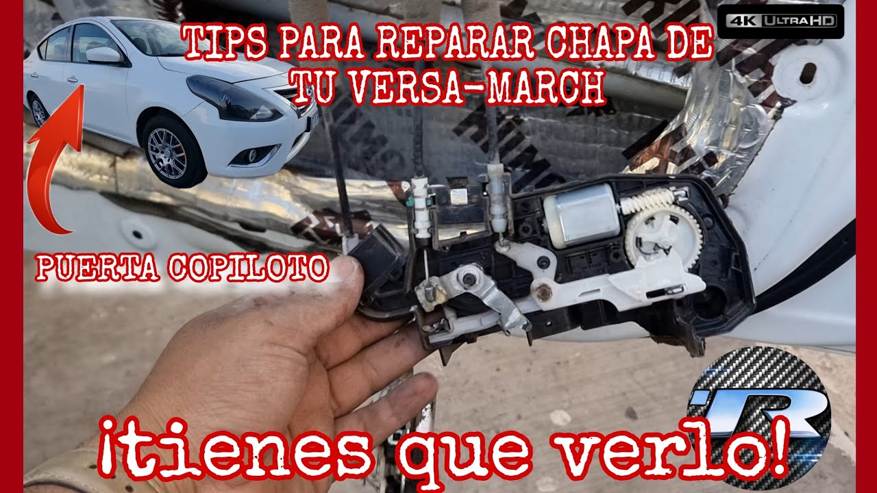 Como REPARAR PUERTA COPILOTO  VERSA -MARCH/ ruido al activar seguros