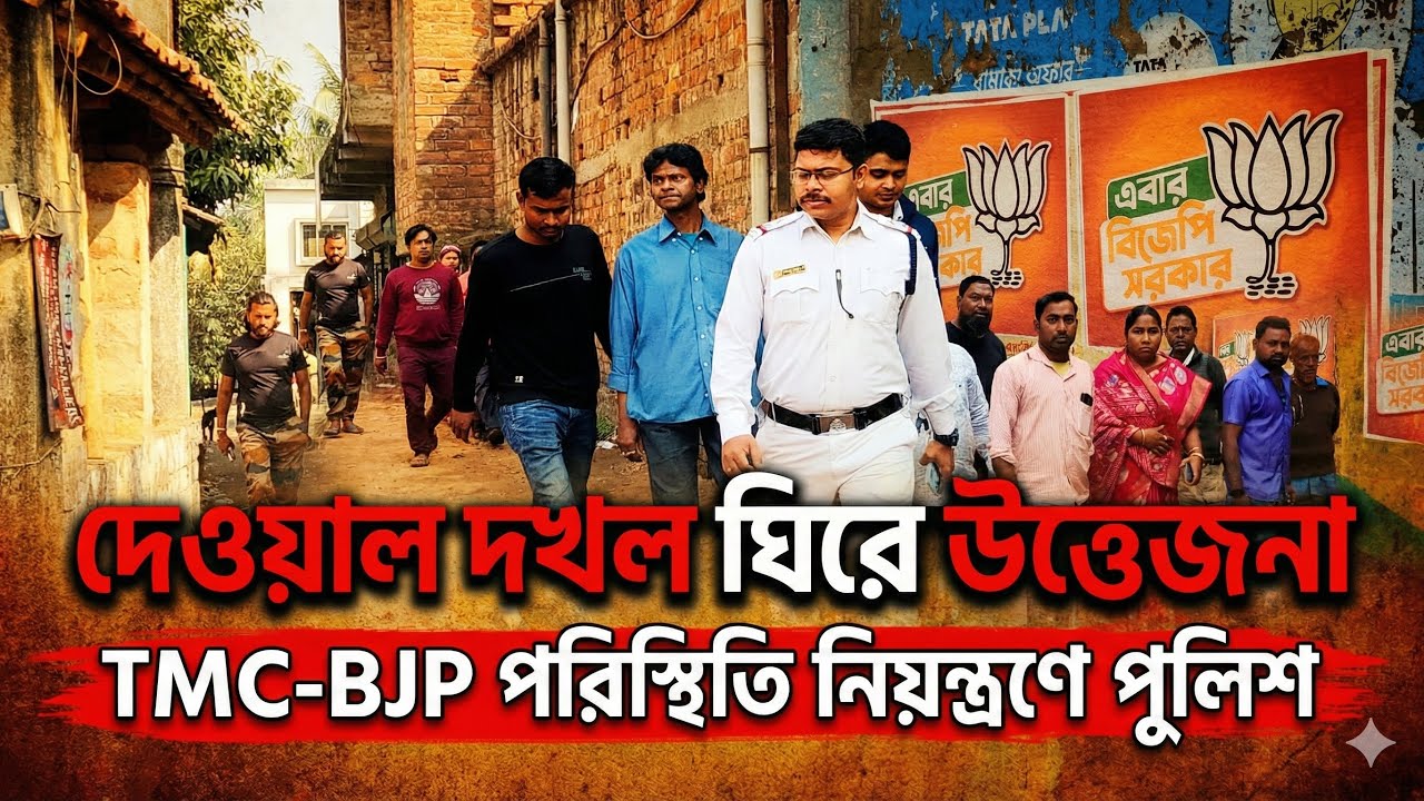 Dankuni-তে বাইরে থেকে লোক এনে বিজেপির পোস্টারিং রুখে দিল তৃণমূল! এলাকায় উত্তেজনা, ঘটনাস্থলে পুলিশ