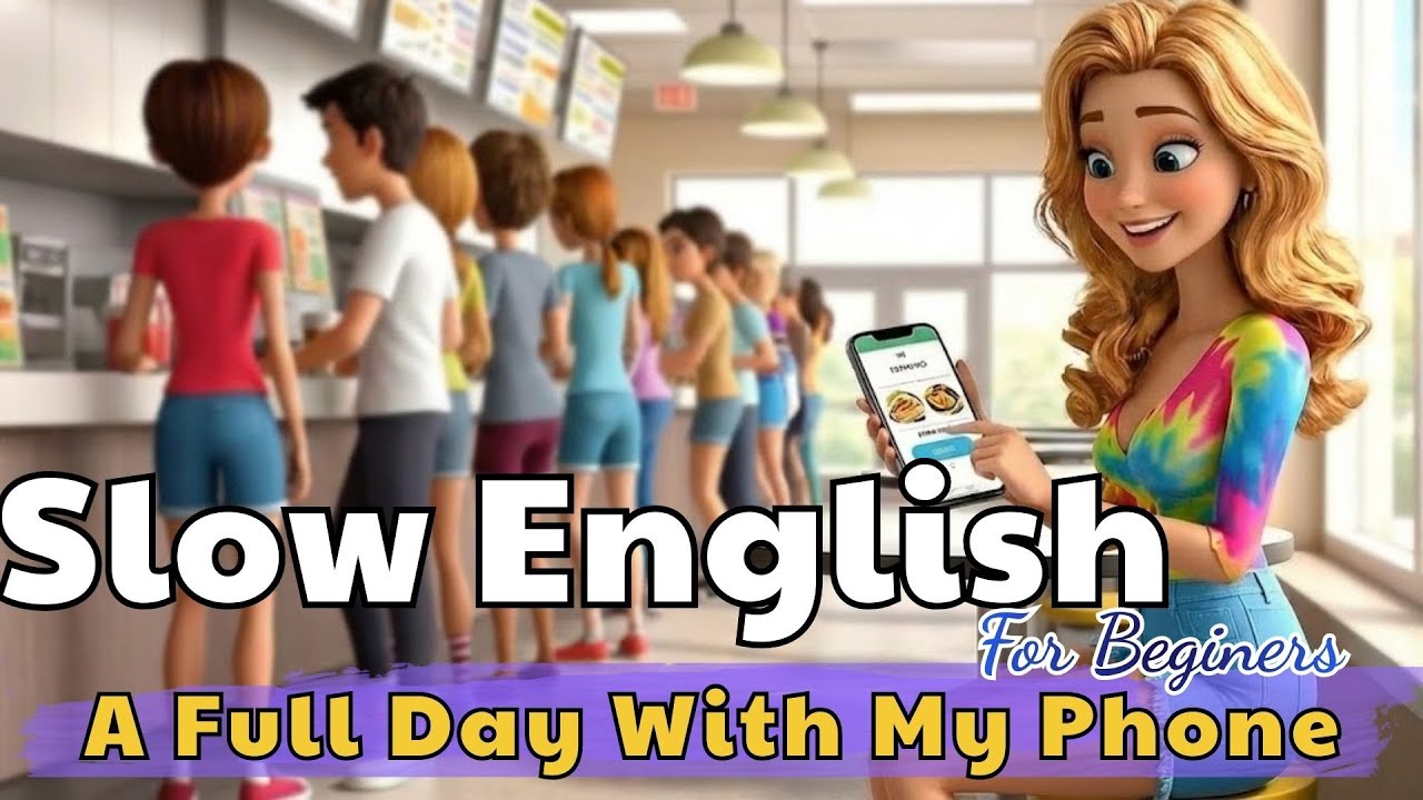 A Full Day With My Phone| Easy English Listening Practice (A2 Level)