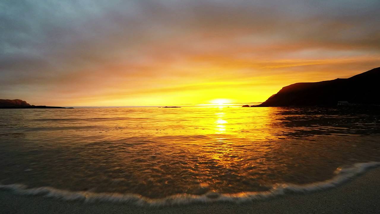 Bremanger kommune friluftsliv Solnedgang Grotlesanden.