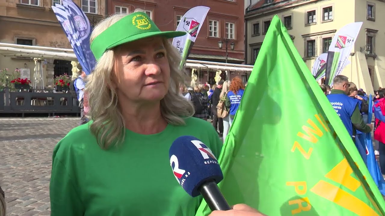 Związkowcy z OPZZ protestują w Warszawie przeciwko fatalnej sytuacji pracowników pod rządami Tuska!