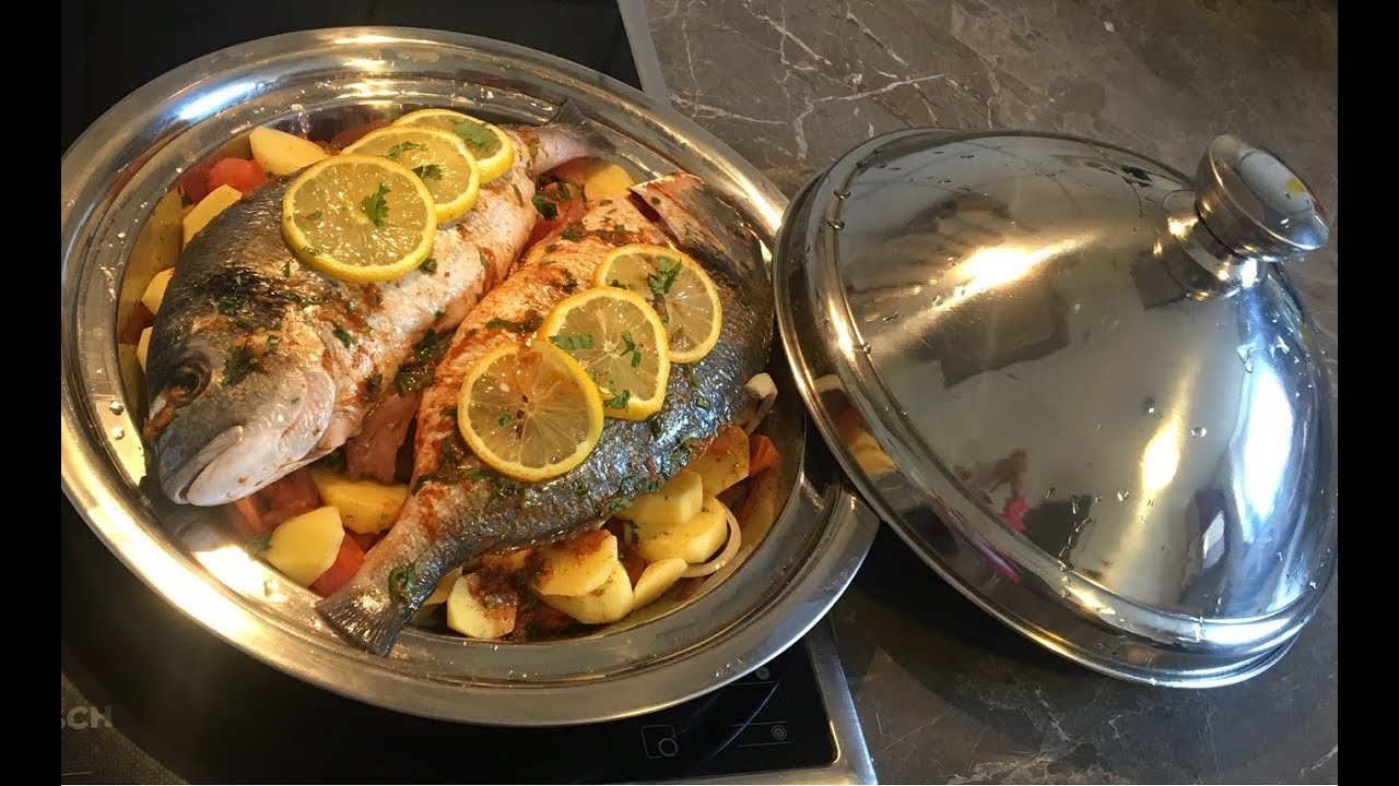Dorade mit Gemüse marokkanische Tajine | Moroccan fish tagine | السمك بالخضر بطريقة سهلة و مبسطة