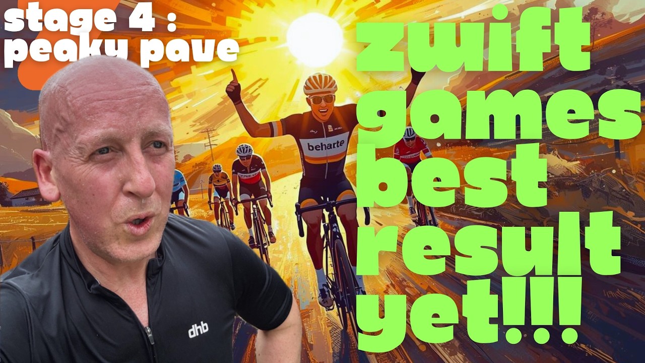 Zwift Games: MAGNIFICENT!! Stage 4 PEAKY PAVE. Zwift racing 4 PR's and best result yet!