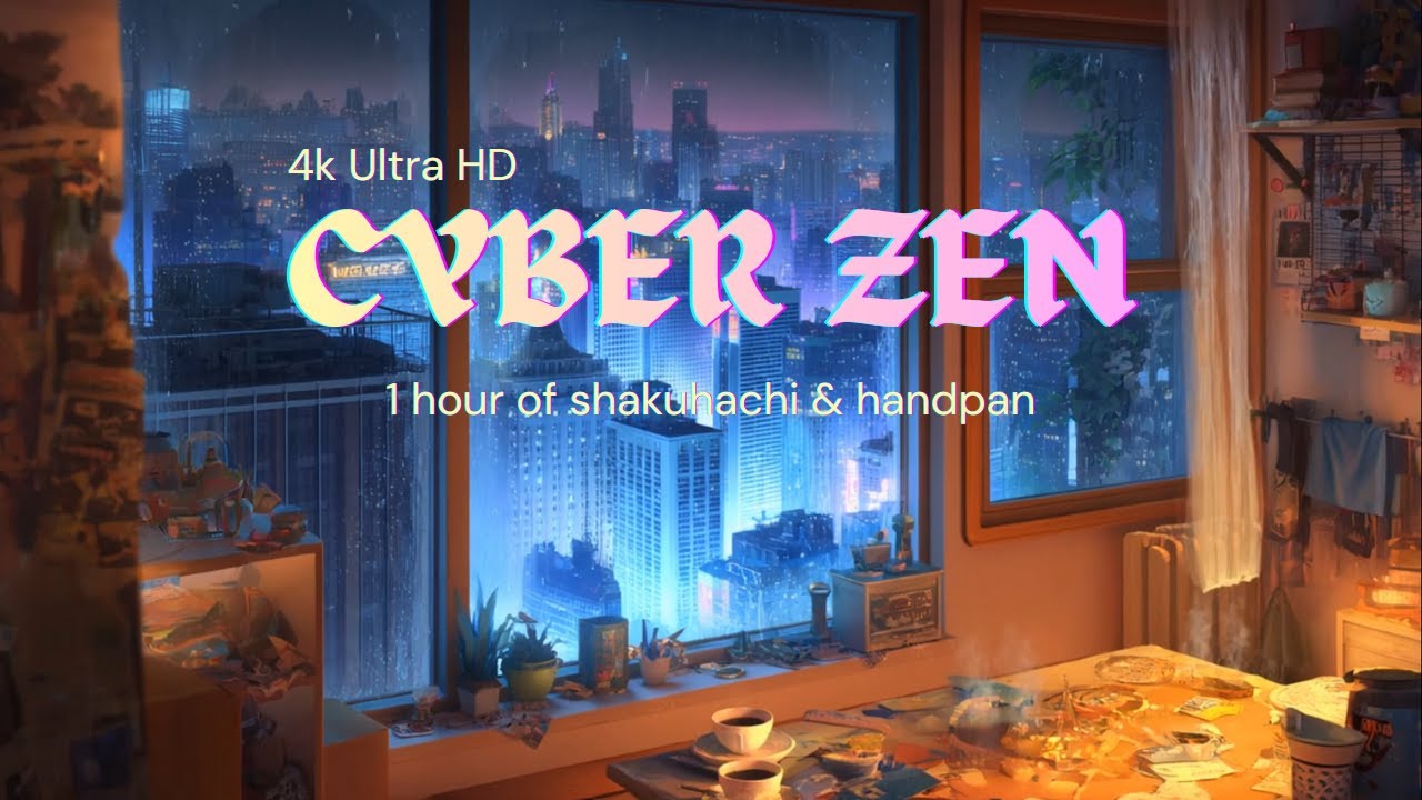 DEEP FOCUS: Cyberpunk Zen Music (1 Hour Shakuhachi & Handpan)