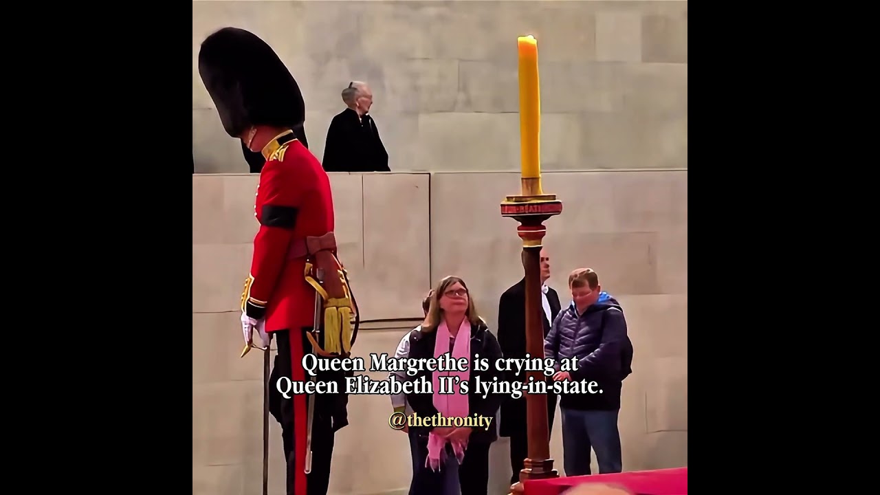 Queen Margrethe is crying at Queen Elizabeth II&rsquo;s lying-in-state. #queenelizabeth #queenmargrethe