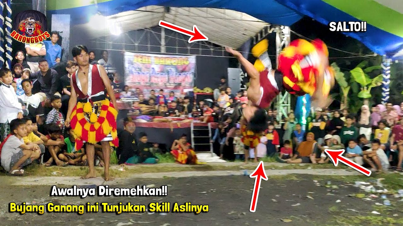 AWALNYA DIREMEHKAN ! BUJANG GANONG TUNJUKAN BAKAT SALTONYA !! Barongan Singo Rogowongso #2