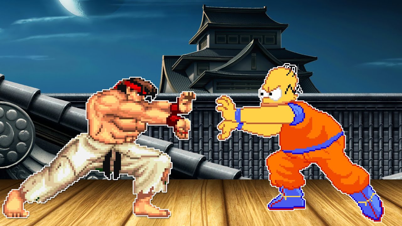 RYU VS HOMER SIMPSON!