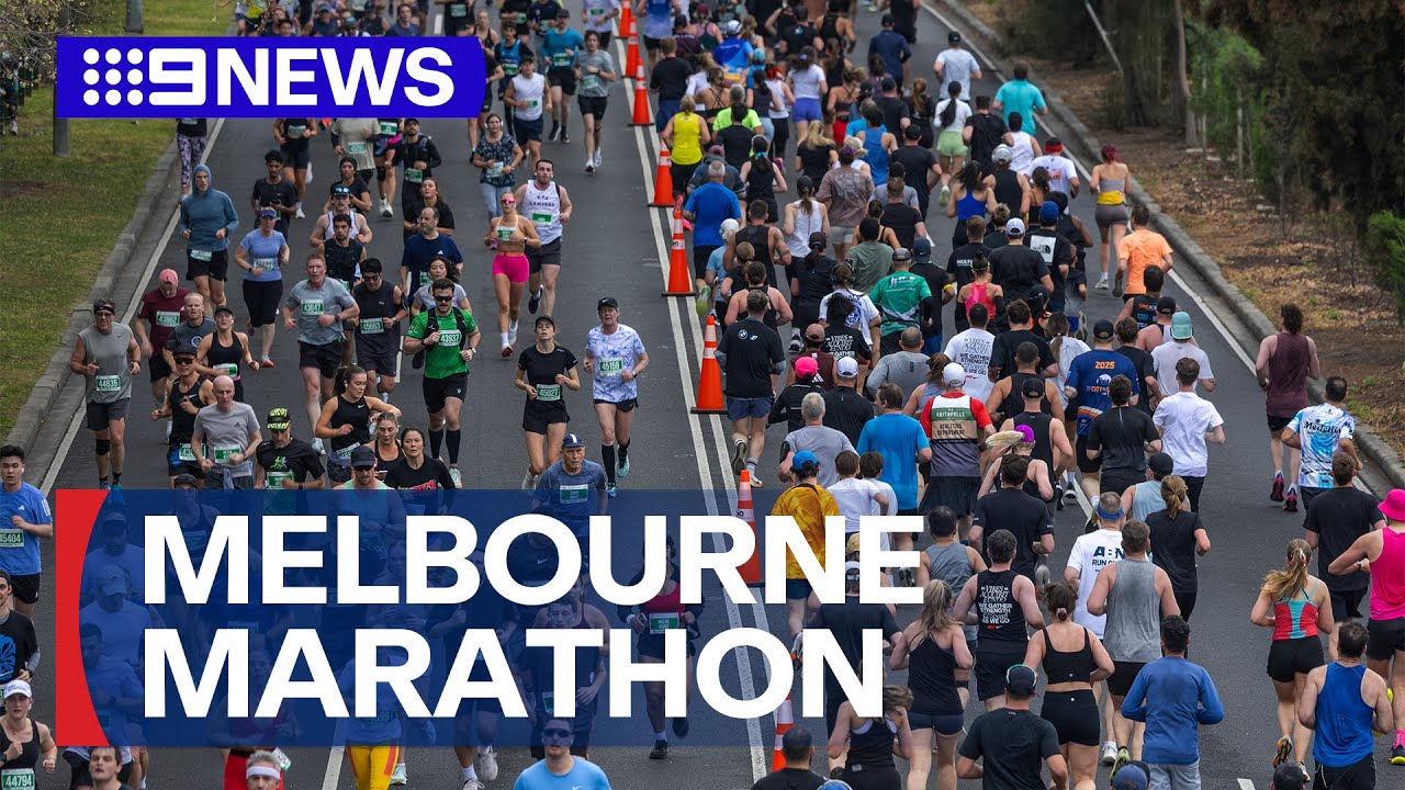 Record 50,000 runners put their best foot forward for Melbourne Marathon | 9 News Australia
