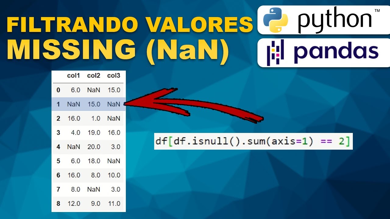 Python PANDAS - Como filtrar valores missing (nan)