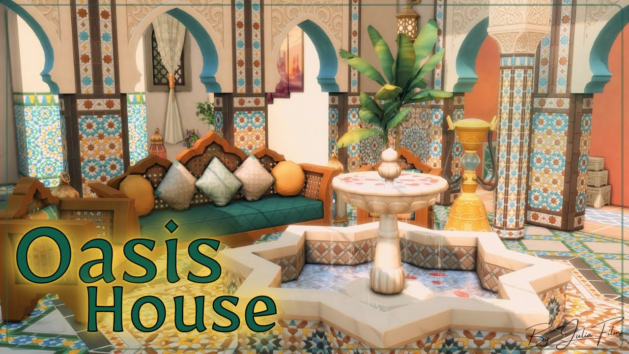 Дом оазис🦚🕌│Строительство│Oasis House│SpeedBuild│NO CC [The Sims 4 Courtyard Oasis]