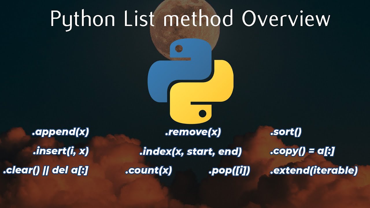 Python List Methods Overview With Examples
