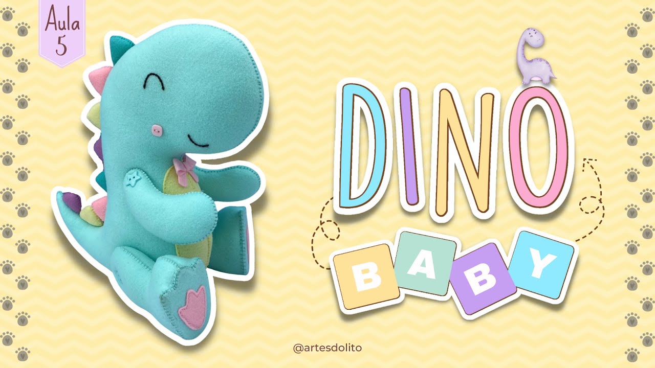 AULA 05 | DINO MATERNIDADE: Dino Baby Articulado em FELTRO