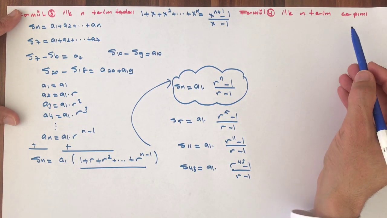 DİZİLER - 4 (Geometrik dizi formülleri)