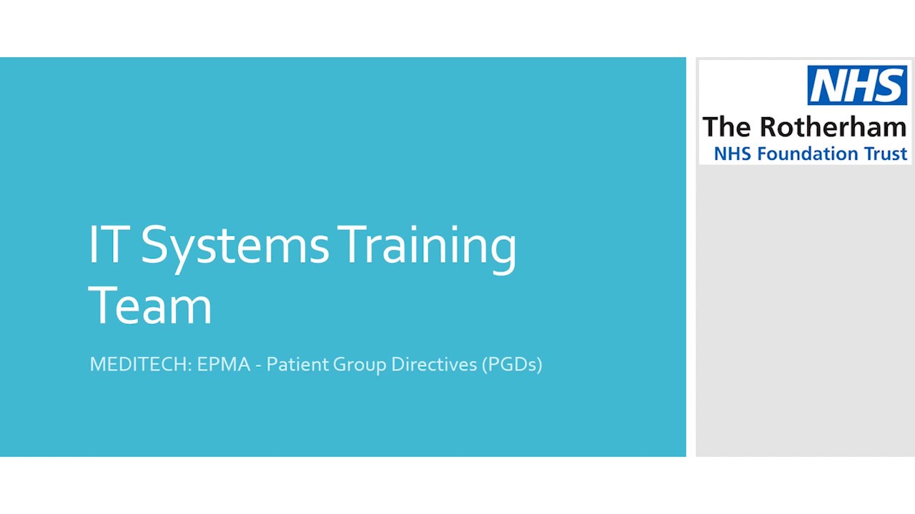EPMA - Patient Group Directives PGDs