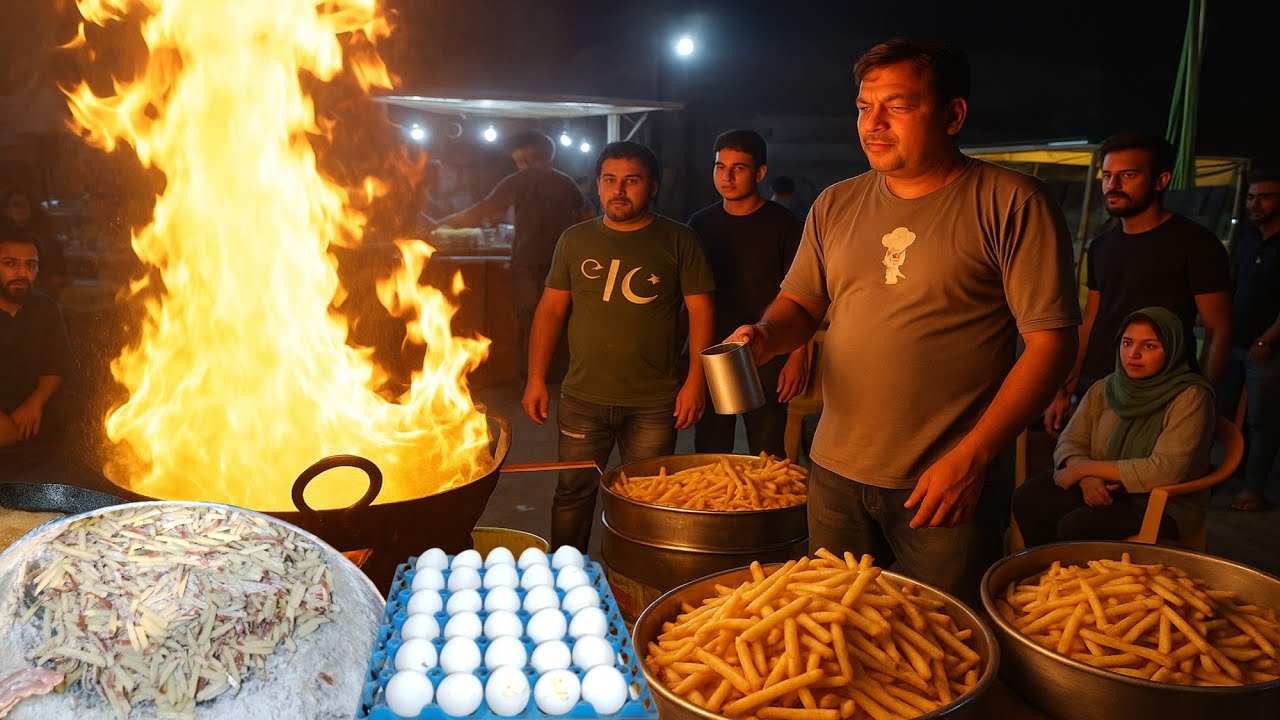 EGG COATED POTATO FRIES MAKING | STREET FOOD PAKISTAN | FOOD PROCESSING 