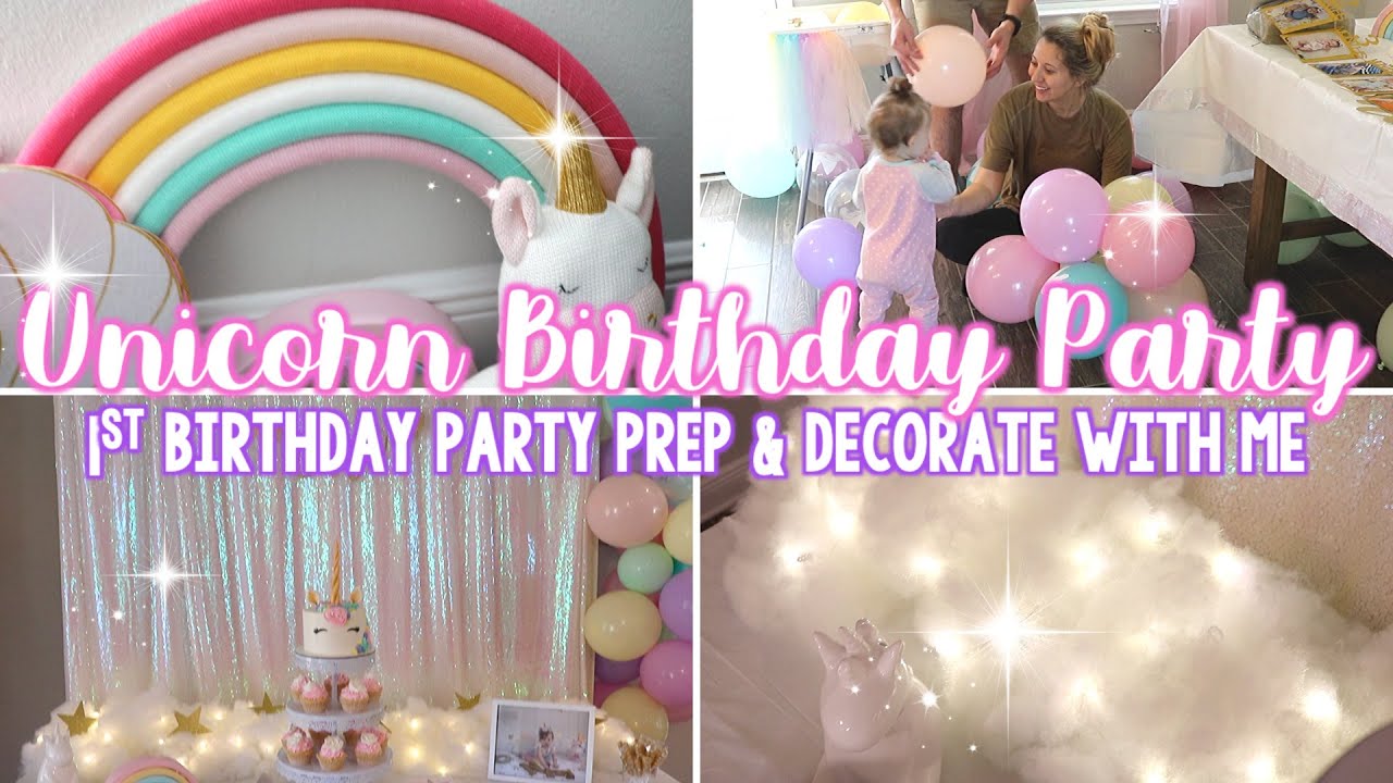 PARTY PREP & DECORATE WITH ME 2020 | Unicorn First Birthday Party | Jessica Elle